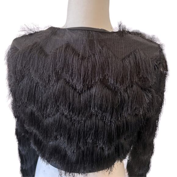 Black Fringe Women's Jacket - Picture 2 of 9
